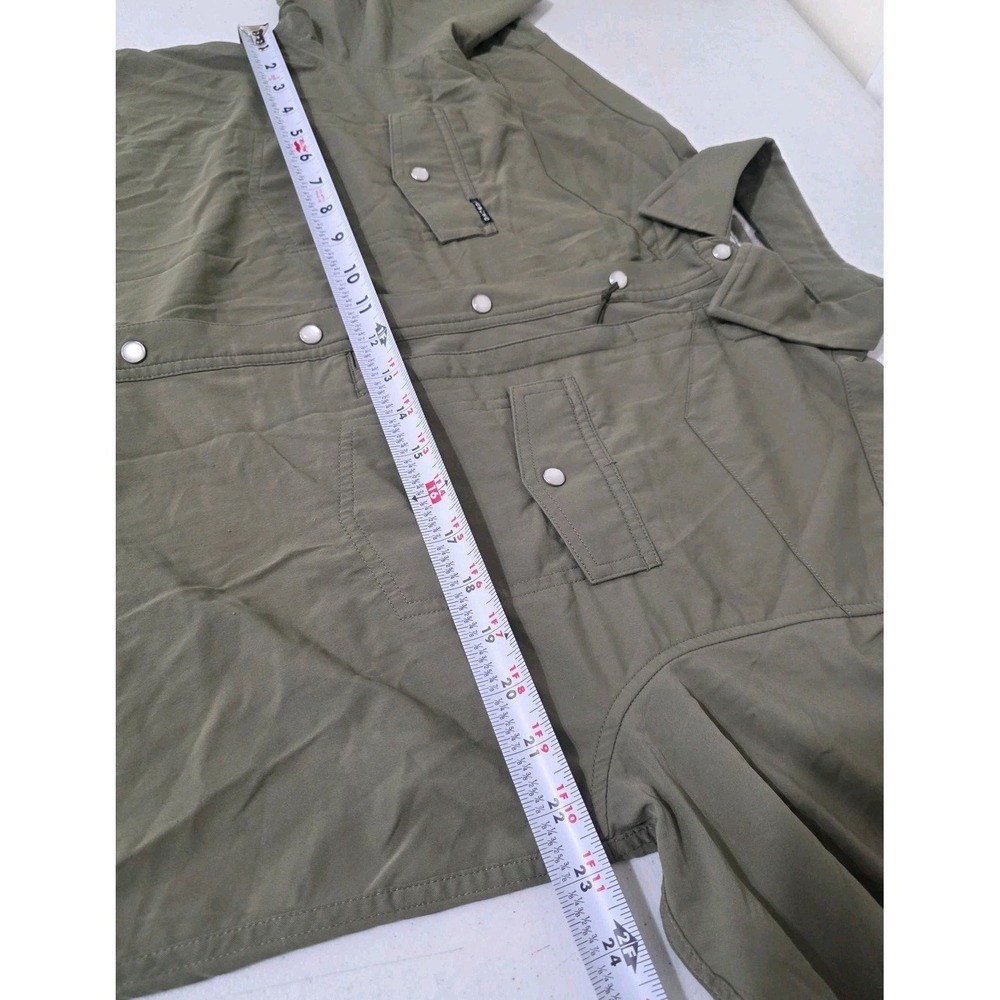 Poncho Outdoors Western Fishing Shirt Mens M Regular Fit Olive Green Pearl Snap - Picture 5 of 16